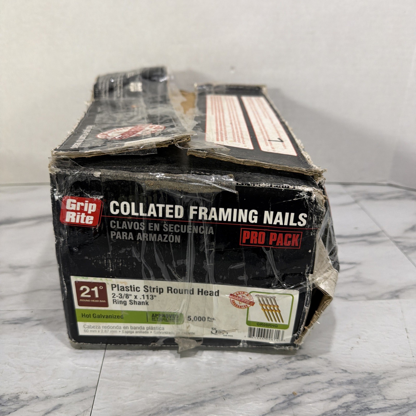 (QTY 5000)Grip-Rite GR08RHG Collated Framing Nails 2-3/8\ (QTY 5000)Grip-Rite GR08RHG Collated Framing Nails 2-3/8\
