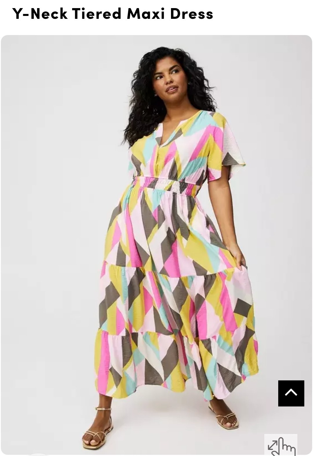 NWT Womens Torrid Y-Neck Tiered Maxi Dress Size 0 (L 12)