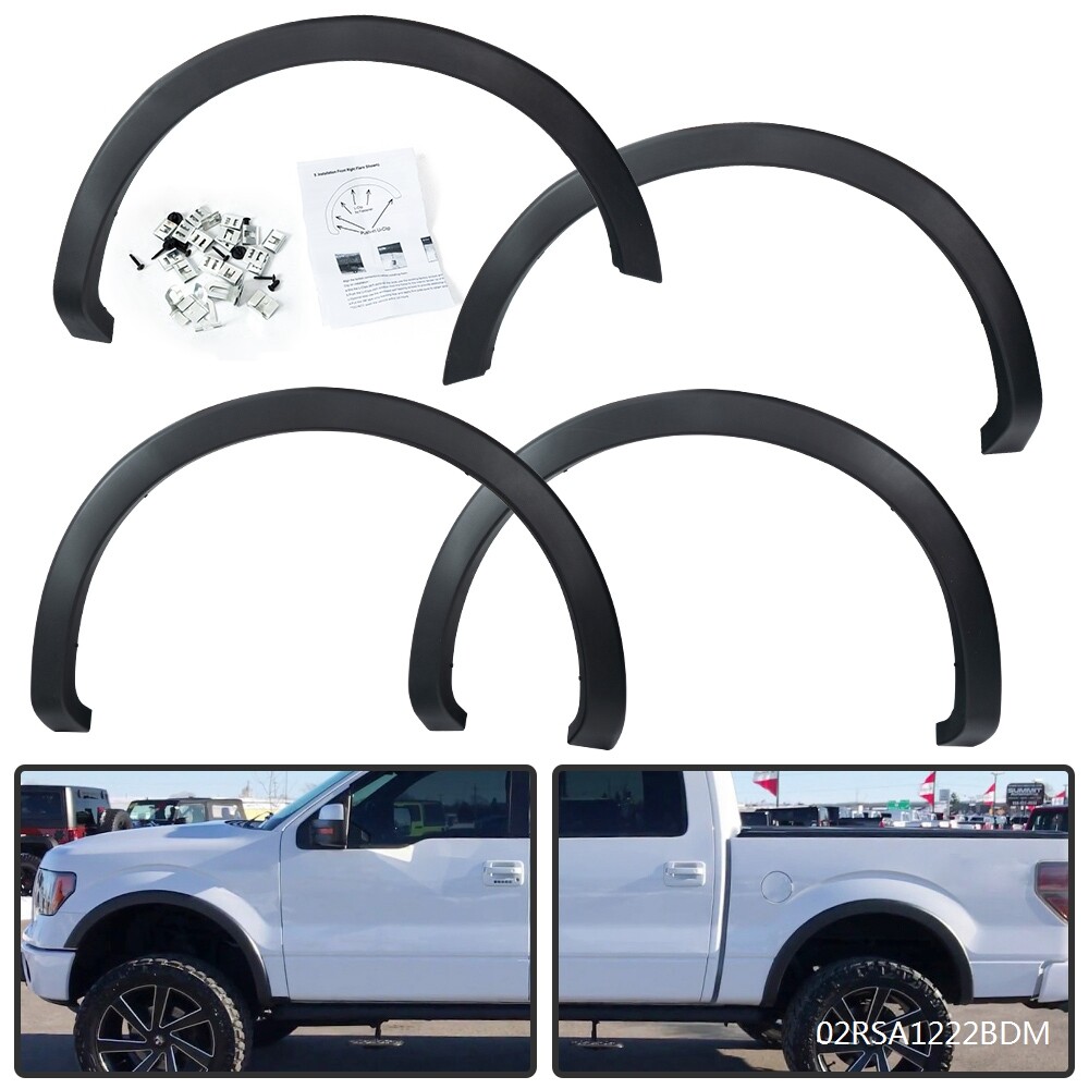 Fit For 2009-14 Ford F150 Replacement Fender Flares Wheel Protector Matte Black Fit For 2009-14 Ford F150 Replacement Fender Flares Wheel Protector Matte Black
