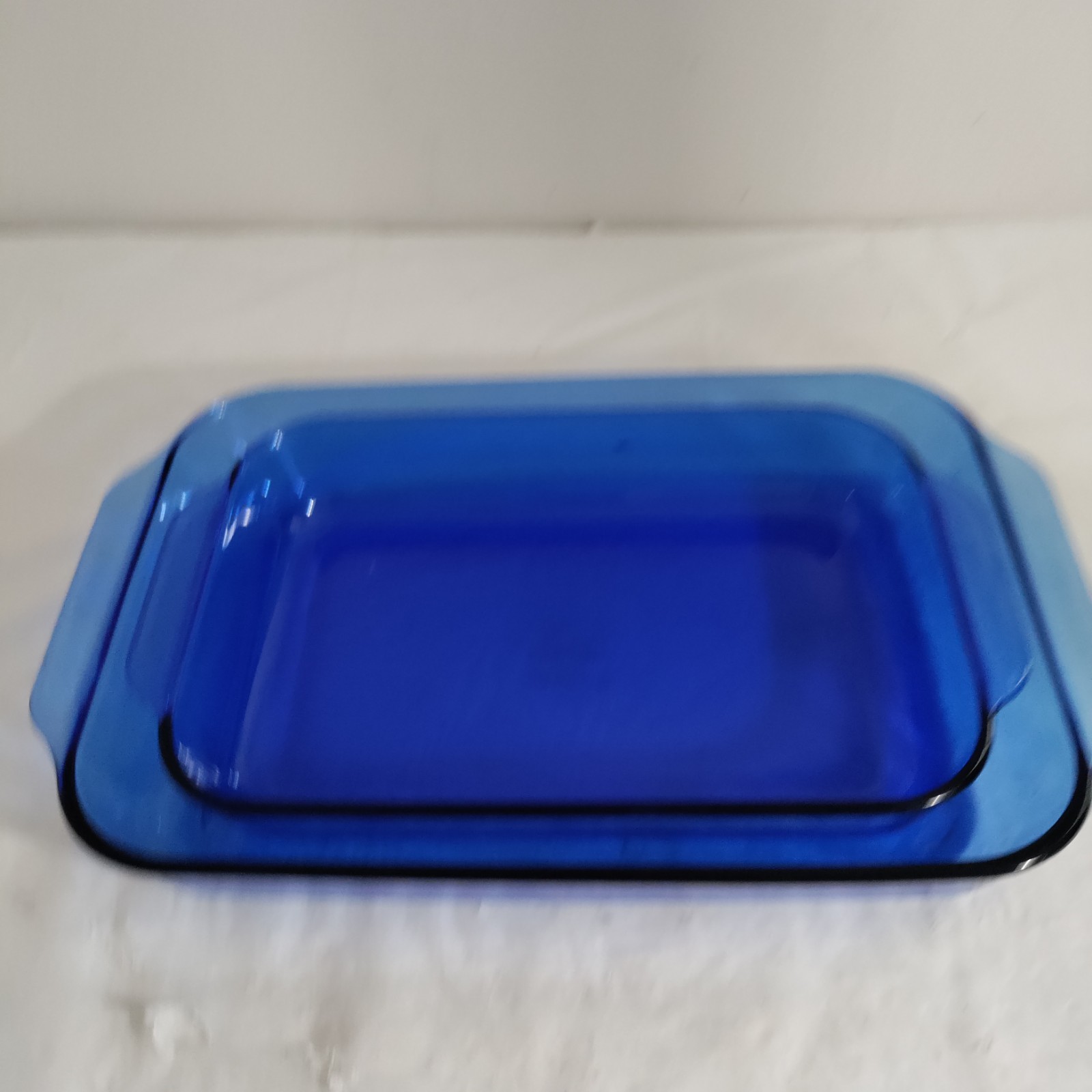 Vintage Pyrex #233-R And #232 Cobalt Blue Glass Baking Pans 3 Qt and 2.2 Qt