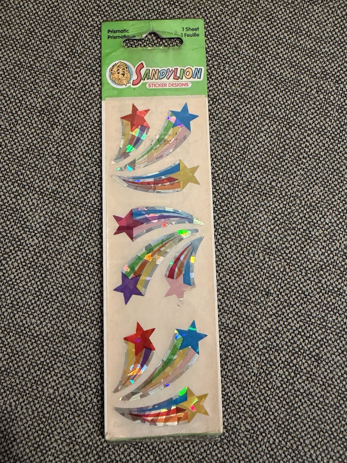 New Vintage Sandylion Prismatic Shooting Stars Sealed Stickers 90s Galaxy