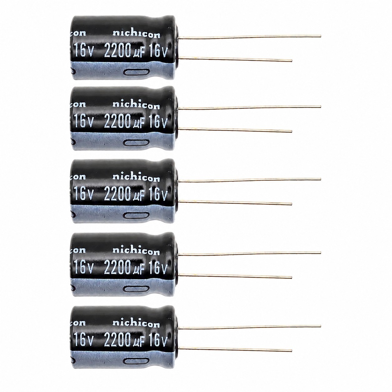 5pcs Nichicon VZ 2200uF 16V 105°C Radial Electrolytic Capacitors (12.5x20mm)