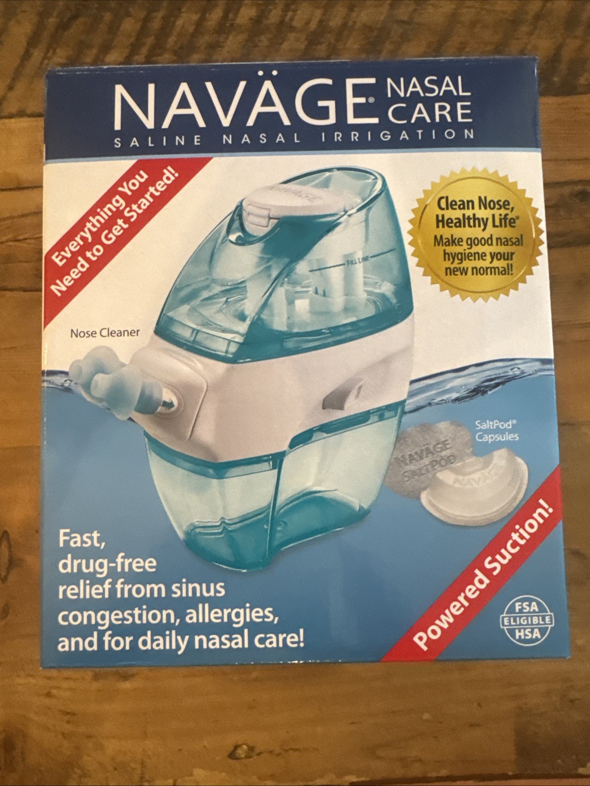 NAVAGE Nasal Irrigation Congestion System + 30 Saltpod Capsules SEALED*NIB