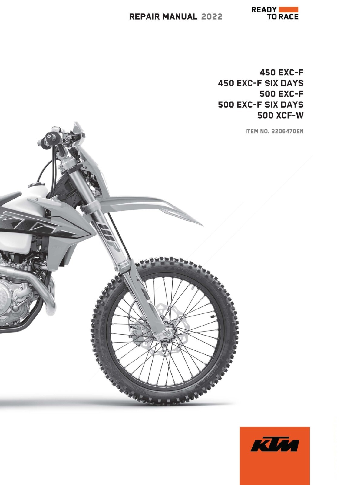 KTM Service Workshop Shop Manual Book 2022 500 EXC‑F SIX DAYS US