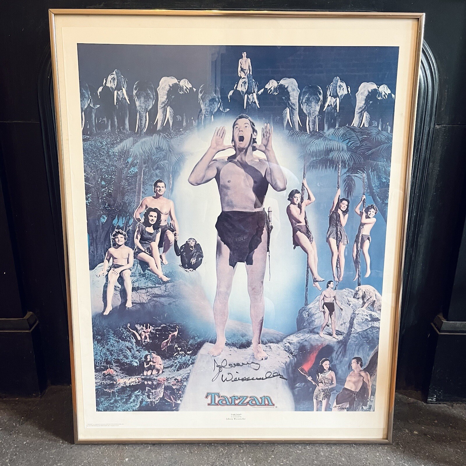 Vintage Johnny Weissmuller Tarzan Autographed Lithograph Poster 517/1500