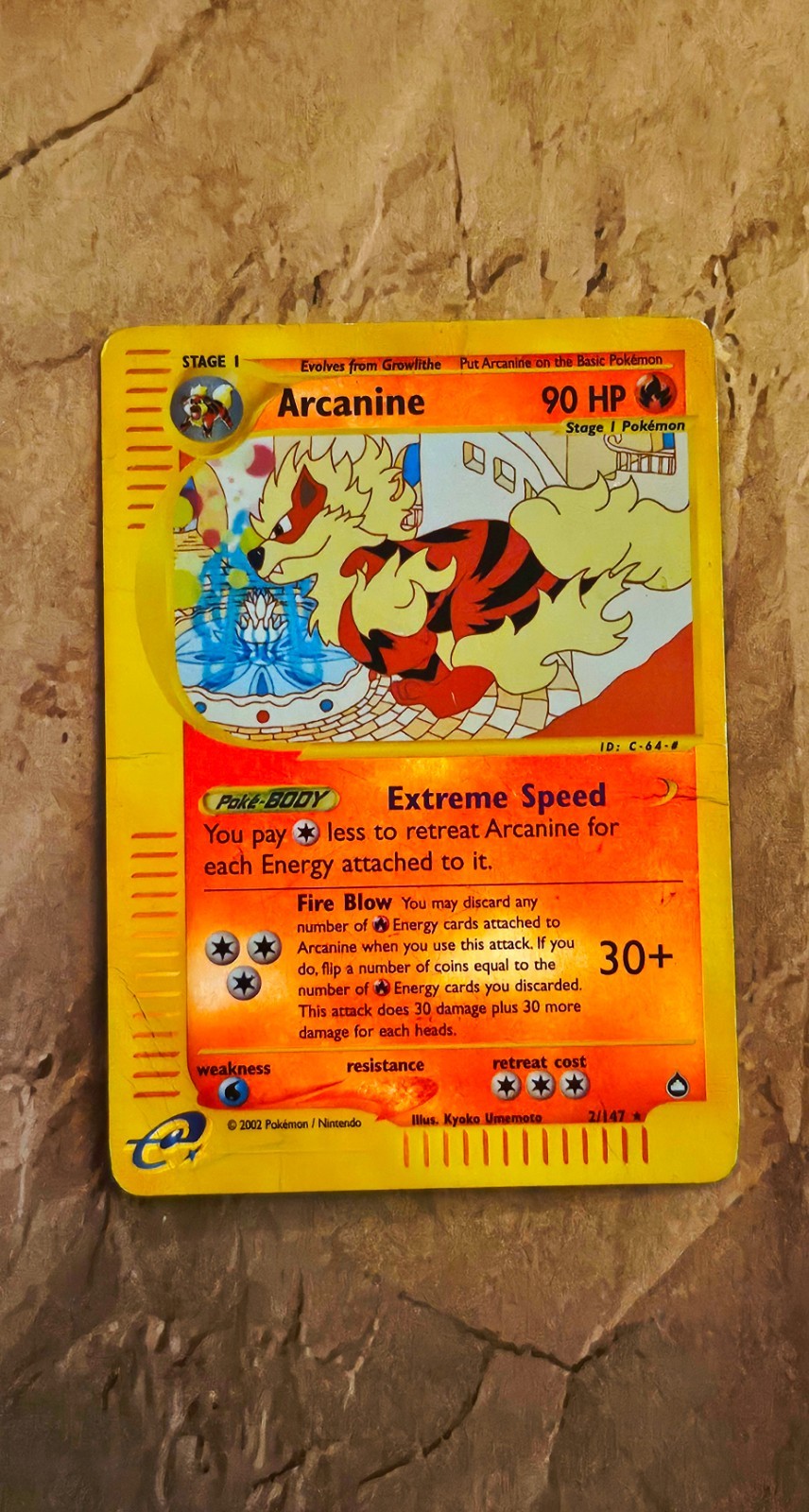 Arcanine 2 Rare Aquapolis Pokemon TCG Reverse Holo E Reader card Arcanine 2 Rare Aquapolis Pokemon TCG Reverse Holo E Reader card