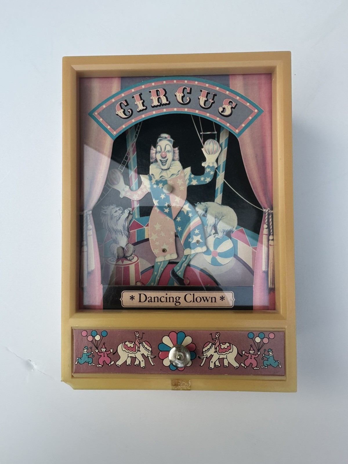 MINT Vtg 1981 Yaps Circus Dancing Clown Music Box Send In The Clowns Hong Kong MINT Vtg 1981 Yaps Circus Dancing Clown Music Box Send In The Clowns Hong Kong
