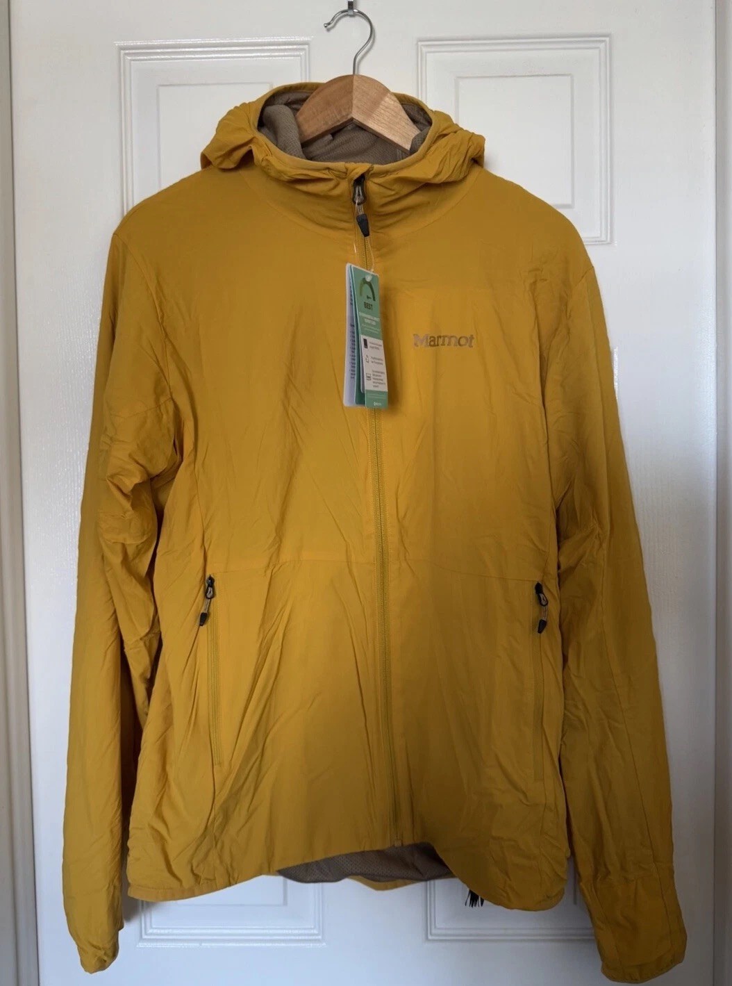 Marmot Men\'s Medium Alt HB Hoody Full-Zip Hooded Jacket Yellow Gold M12358-9472