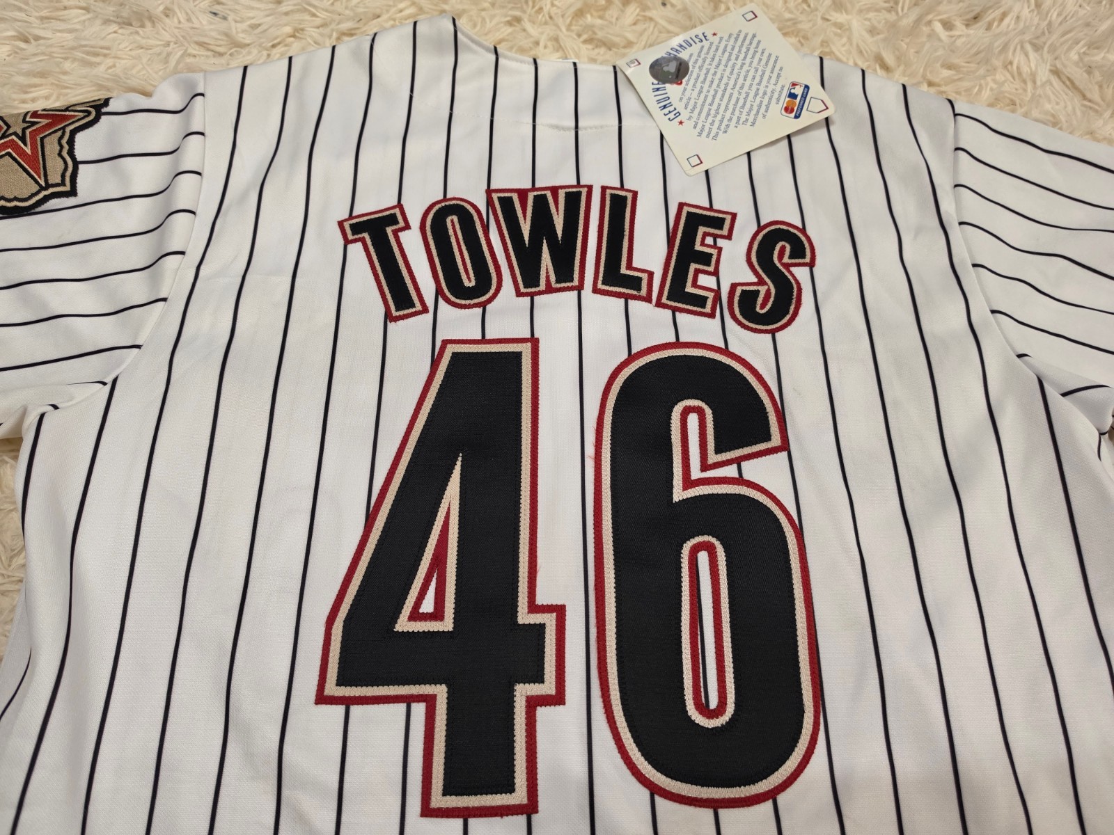 Houston Astros Majestic JR TOWLES Authentic Jersey #46 Vtg Retro Pinstripe XL