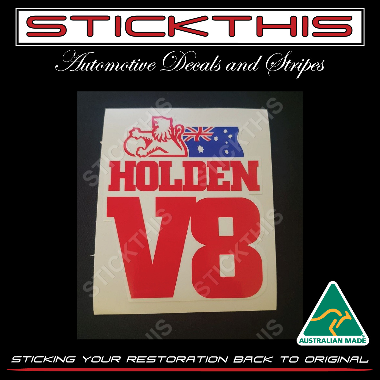 1970-1990 Decal Sticker - Suit Holden V8 Torana LH LX UC Commodore VN VG VP VQ