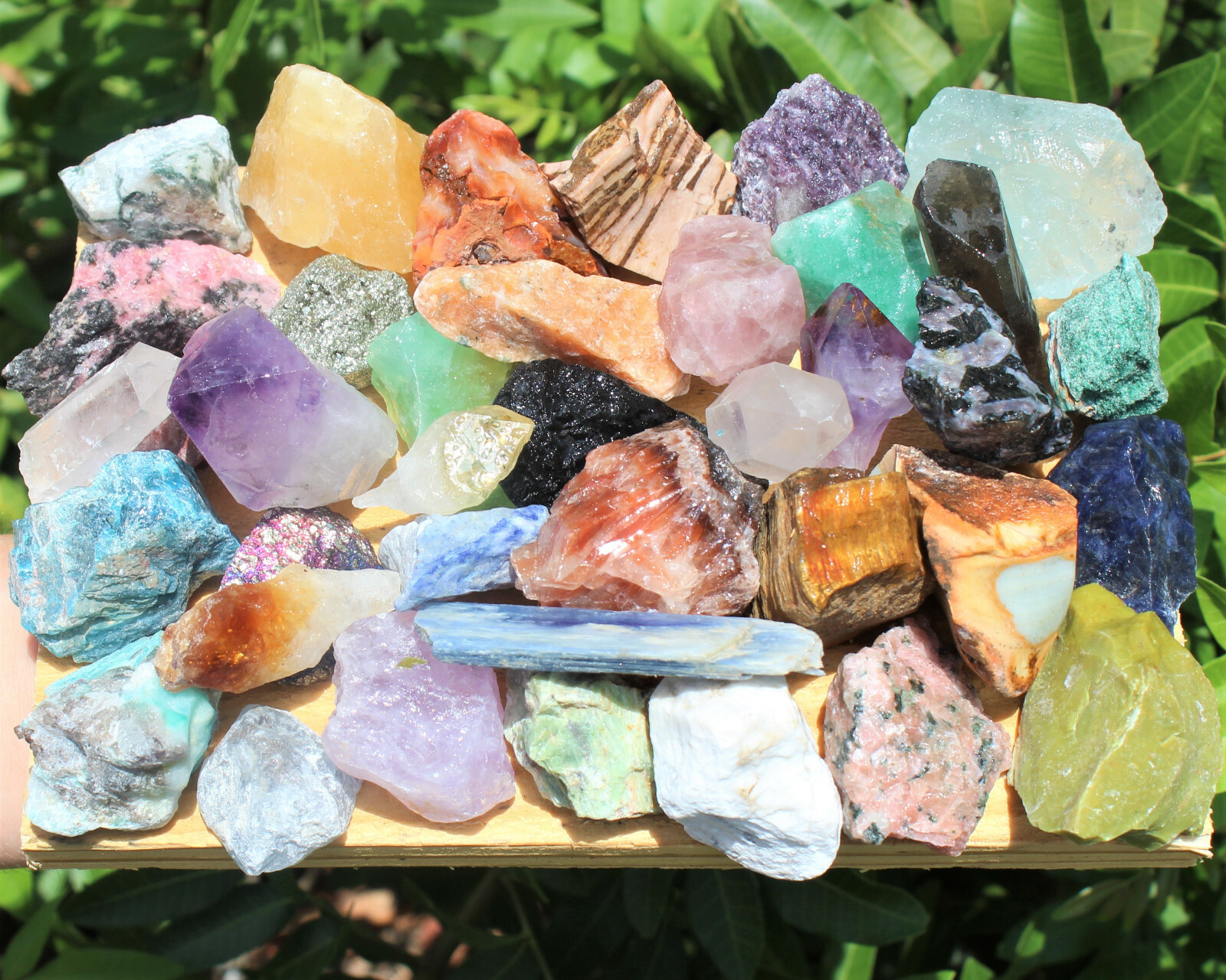 2 lb Crafters Collection Mixed Stones - Natural Raw Crystal Assortment Bulk Lot