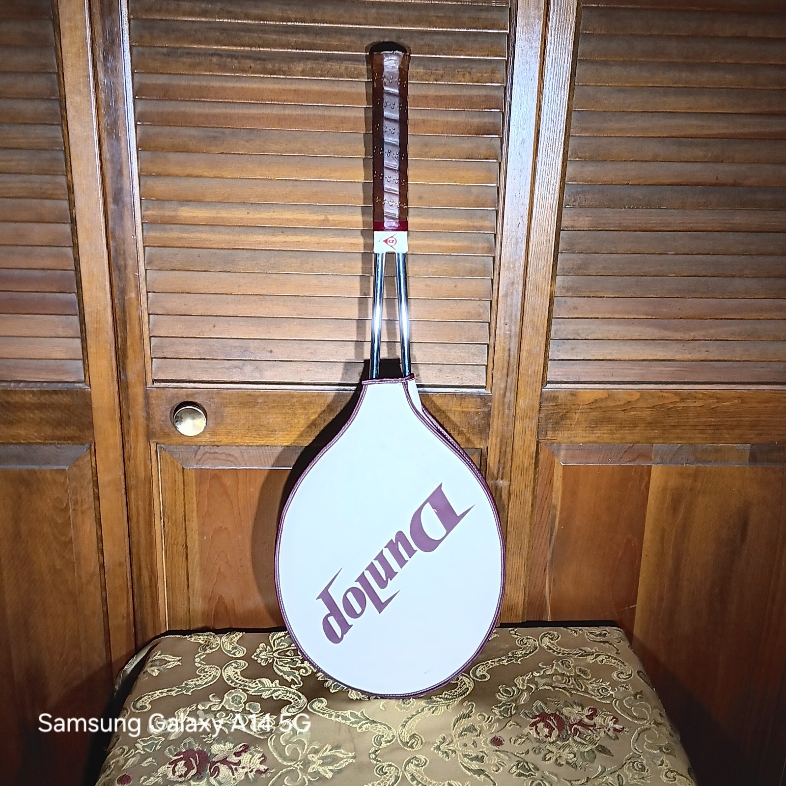 DUNLOP Vintage Twin Shaft Metal Tennis Racquet 1960s Brown 4.5 Grip With Cover DUNLOP Vintage Twin Shaft Metal Tennis Racquet 1960s Brown 4.5 Grip With Cover