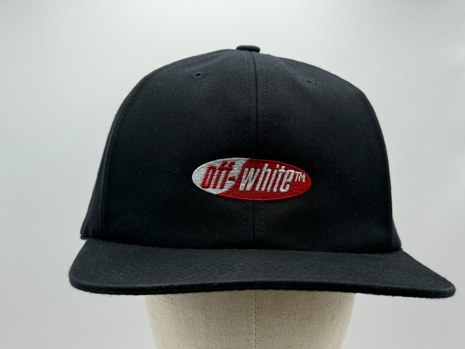 RARE OFF-WHITE CAP with RED+ WHITE BANNER LOGO RARE OFF-WHITE CAP with RED+ WHITE BANNER LOGO