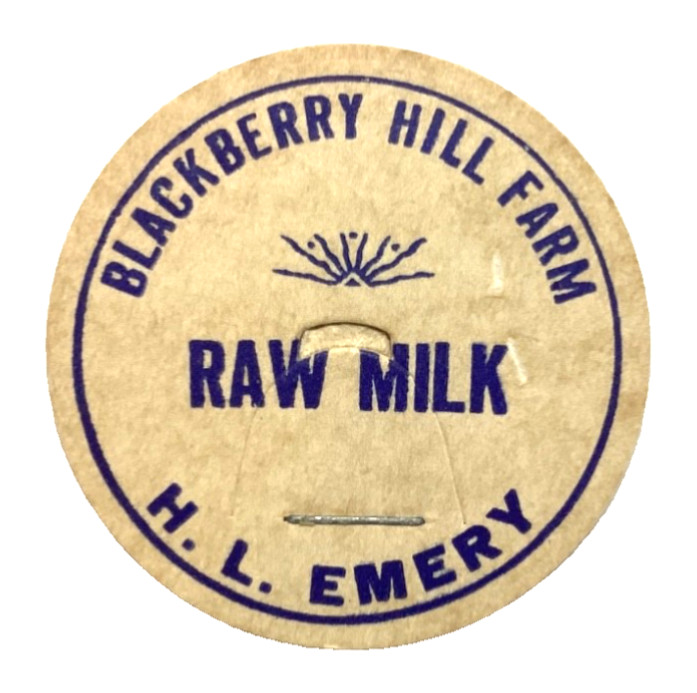 BLACKBERRY HILL FARM H L EMERY MILK BERWICK MAINE ME MILK BOTTLE CAPS BLACKBERRY HILL FARM H L EMERY MILK BERWICK MAINE ME MILK BOTTLE CAPS