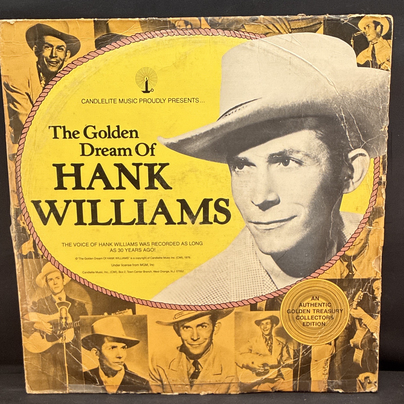 Hank Williams Golden Dream 2 LP Candlelite 1976 Collector’s Edition VG+ Vinyl