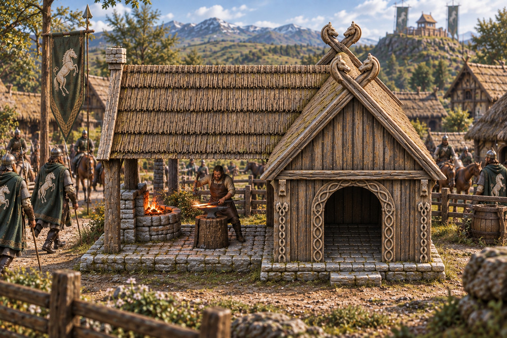 Horse Lords Blacksmith Forge 28mm LOTR  Dungeons & Dragons Terrain