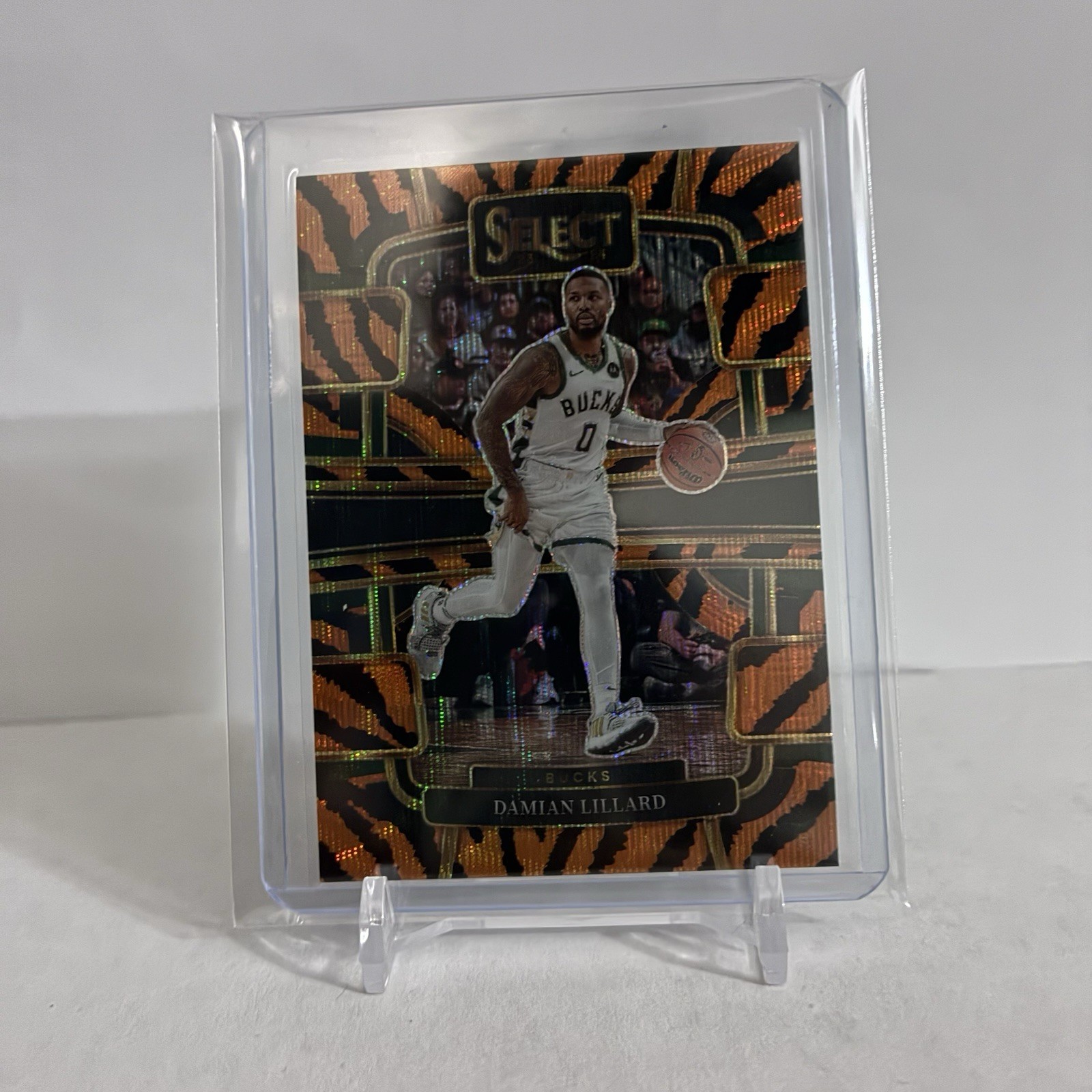 2023-24 Panini Select - Concourse Damian Lillard #63 Tiger Stripes Prizm Bucks 2023-24 Panini Select - Concourse Damian Lillard #63 Tiger Stripes Prizm Bucks