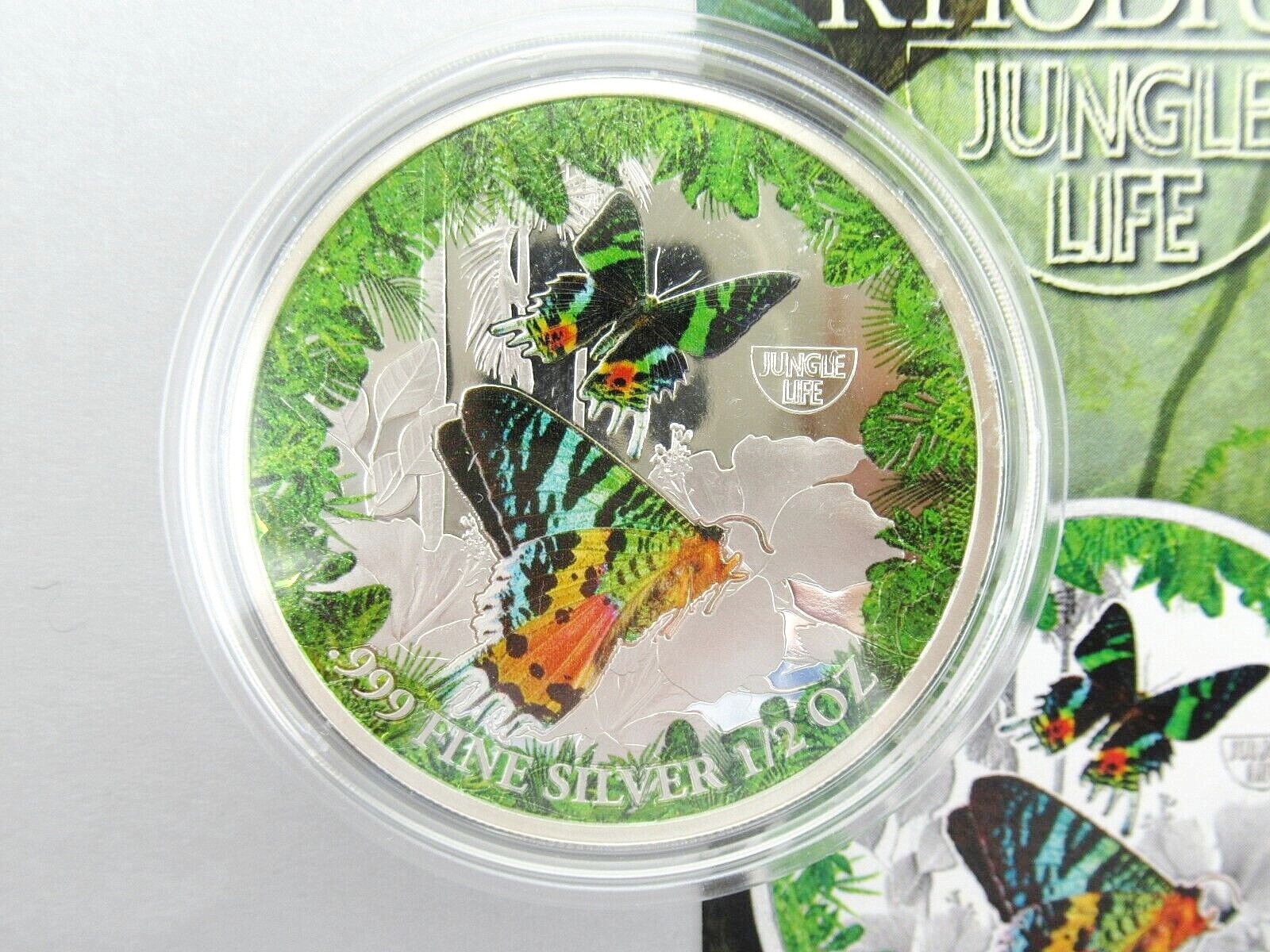2021 Cameroon Butterfly Madagascan Sunset Moth Silver Colored Coin Wildlife WWF