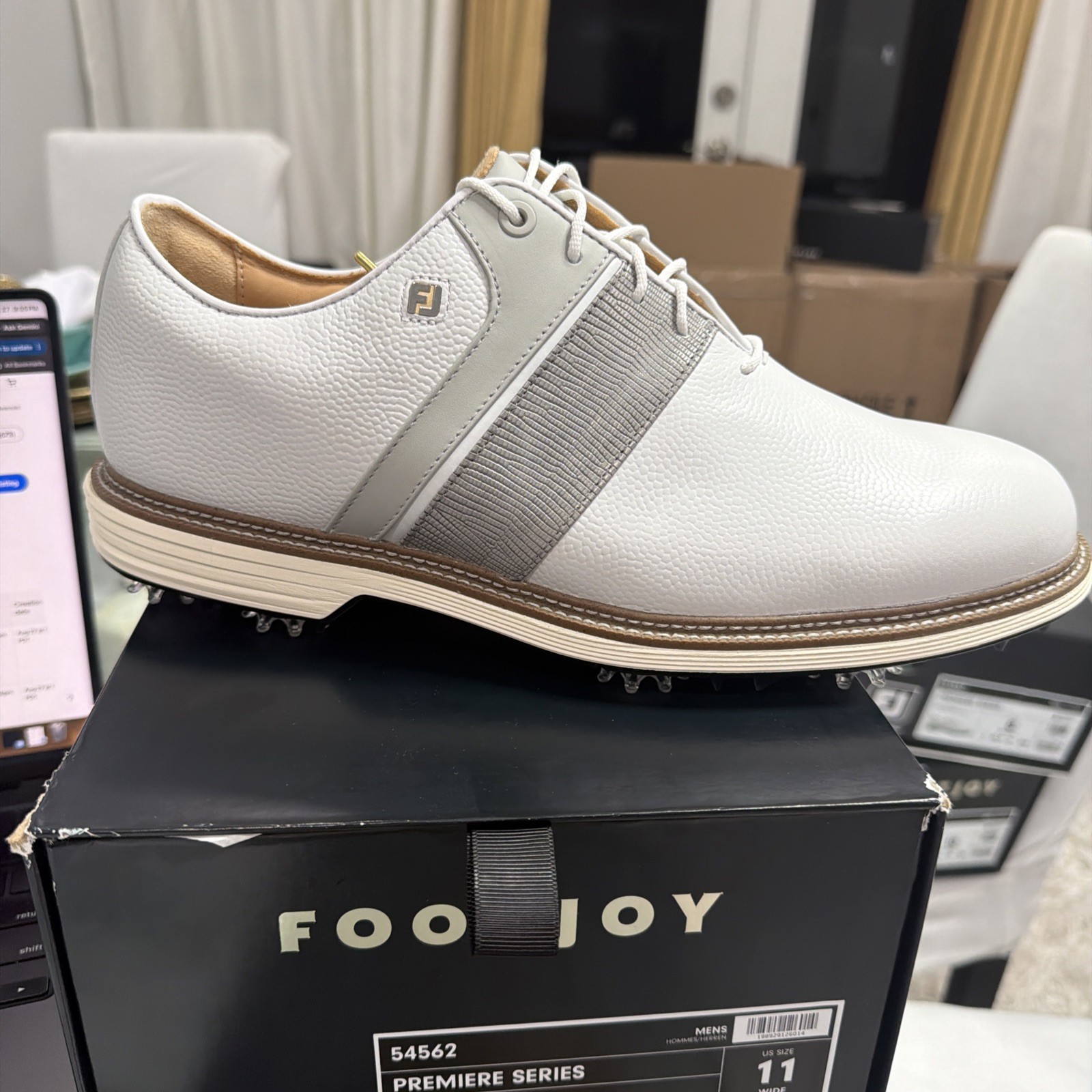 NEW FootJoy Premiere Series Packard Golf Shoes White/Gray/WHITE WIDE 11, 10, NEW NEW FootJoy Premiere Series Packard Golf Shoes White/Gray/WHITE WIDE 11, 10, NEW