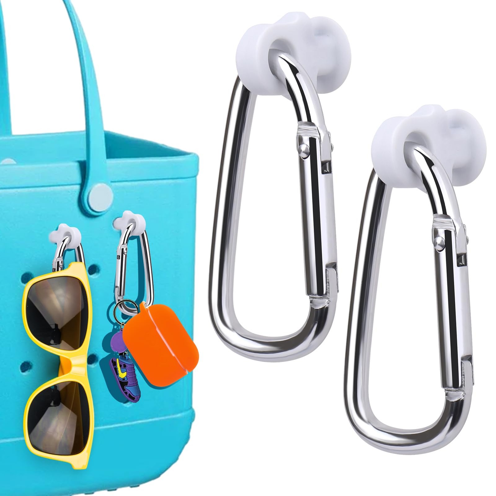 Mity rain 2PCS Key Holder for Bogg Bag, Accessories SZX-661-9, White Mity rain 2PCS Key Holder for Bogg Bag, Accessories SZX-661-9, White