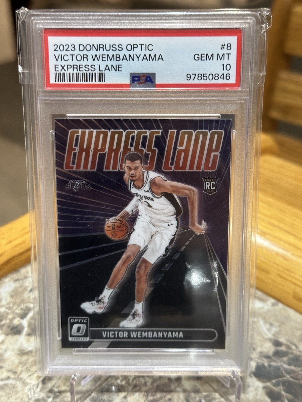 2023-24 Donruss Optic - Express Lane Purple Victor Wembanyama #8 (RC) PSA 10