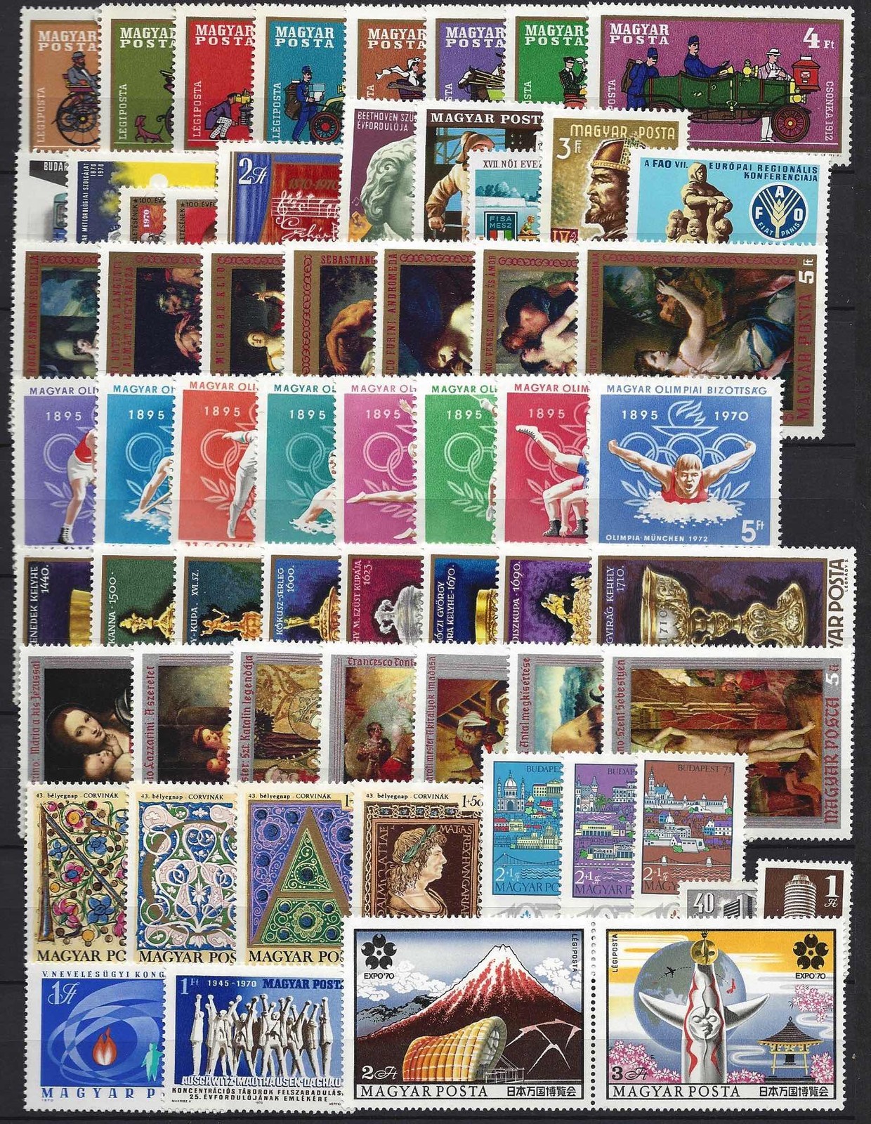 HUNGARY - 1970.Complete Year set with Blocks 83 EUR 