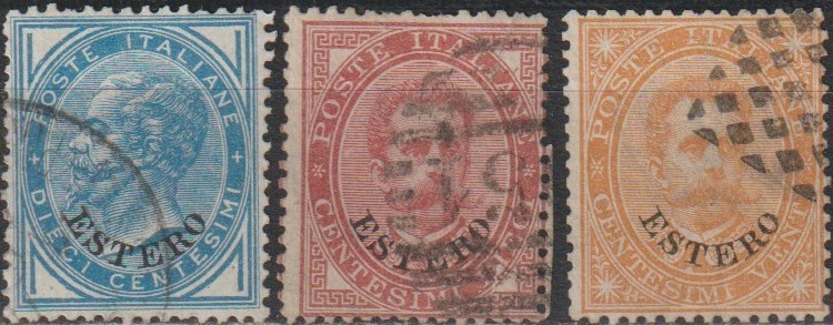 Italy Offices Abroad Scott 5, 13, 14 Used ESTERO Partial Set of 3 CV $60.50