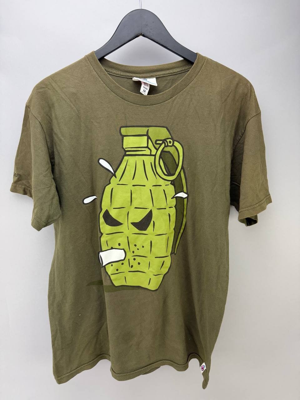 Kidrobot Mens Olive Green Short Sleeve Sarge Grenade Print T-Shirt Size M