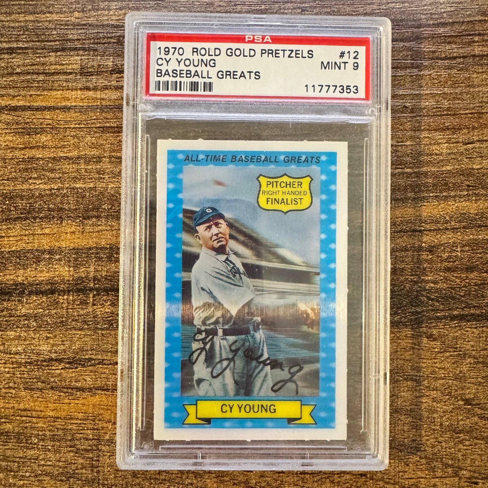1970 Rold Gold Pretzels Cy Young #12 All Time Baseball Greats PSA 9 MINT