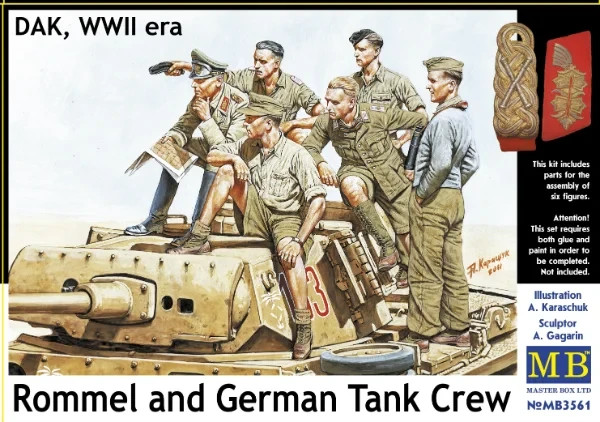 Master Box 3561 1/35 Rommel German Tank Crew DAK WWII Model Kit