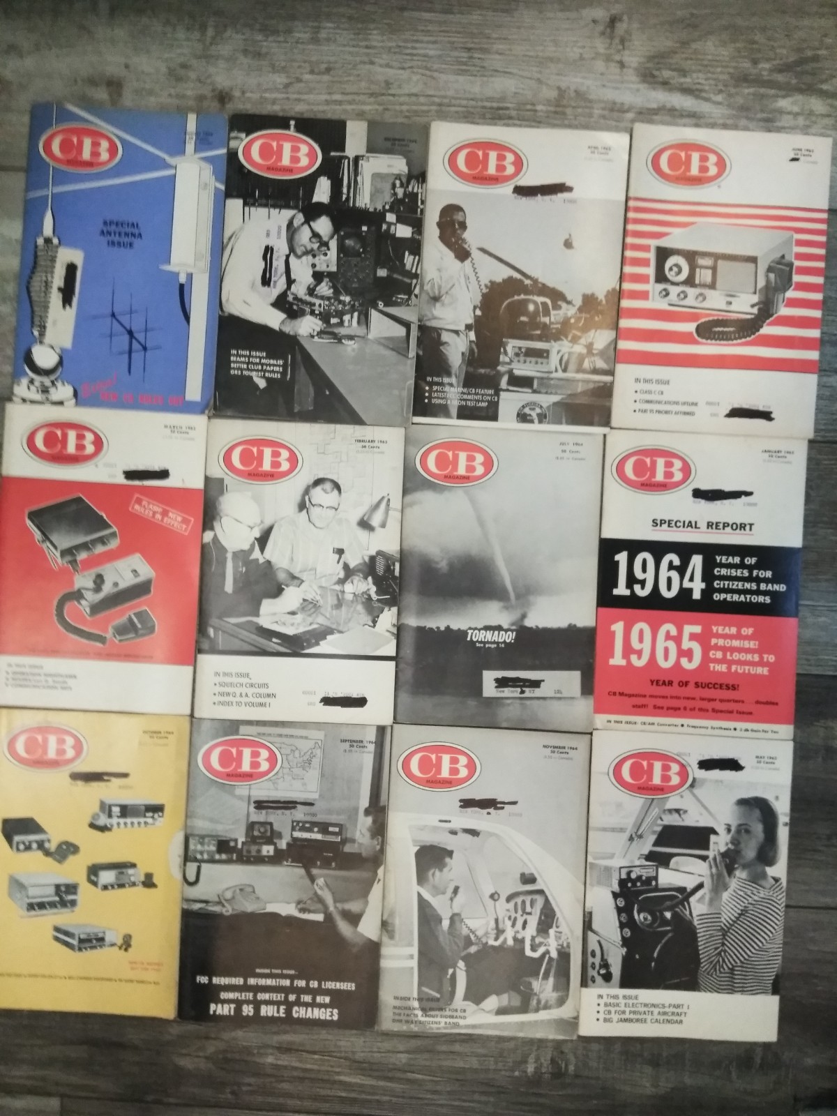 VTG 1964 & 65 CB Citizen\'s Band Radio Magazine ( MIXED LOT 12 ISSUES/ MAGAZINES)