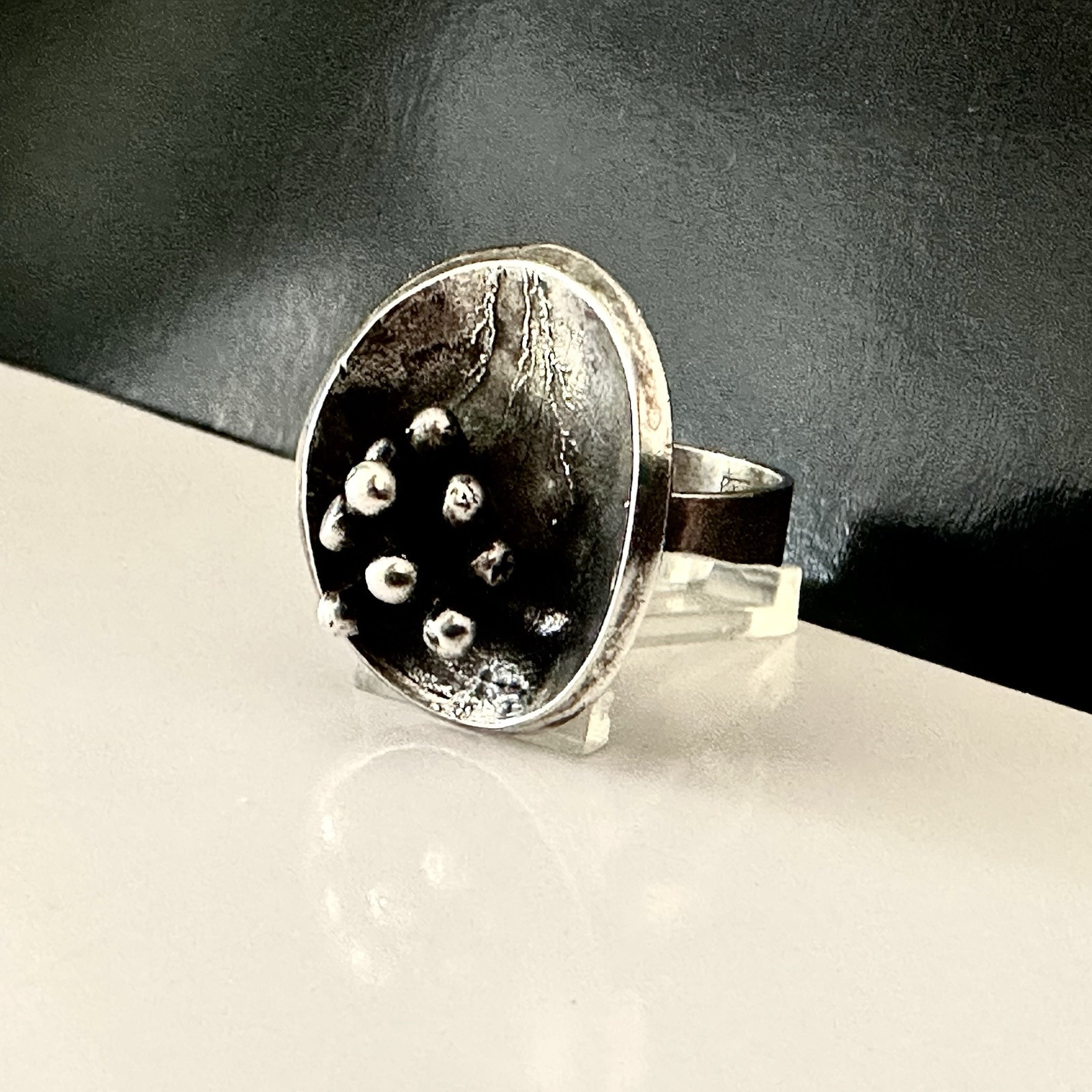 Vintage Erik Granit Modernist Ring sterling silver 925 Mid Century Retro Finland
