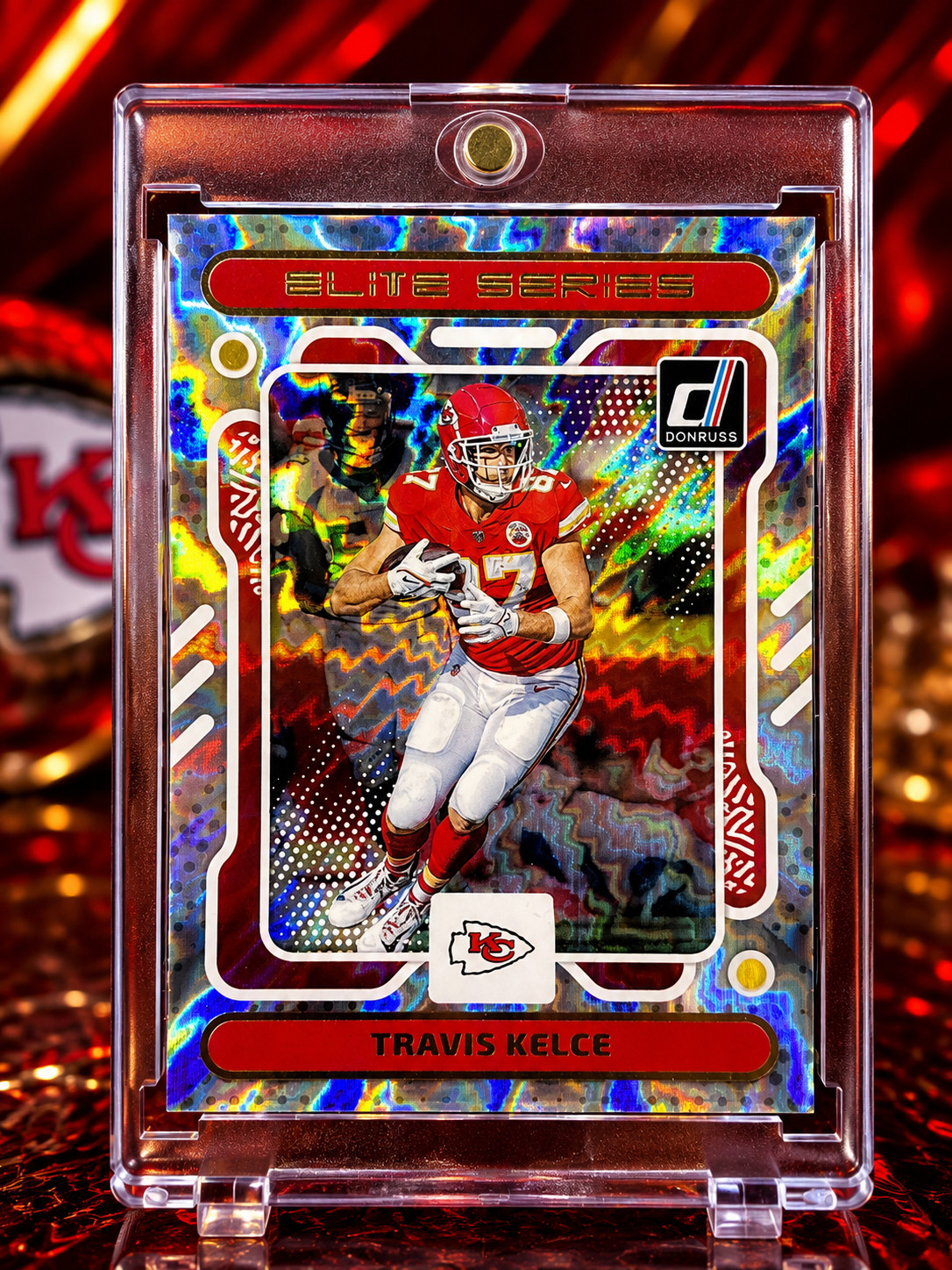 Travis Kelce RARE HYPER REFRACTOR INVESTMENT CARD SSP Panini Chiefs MINT