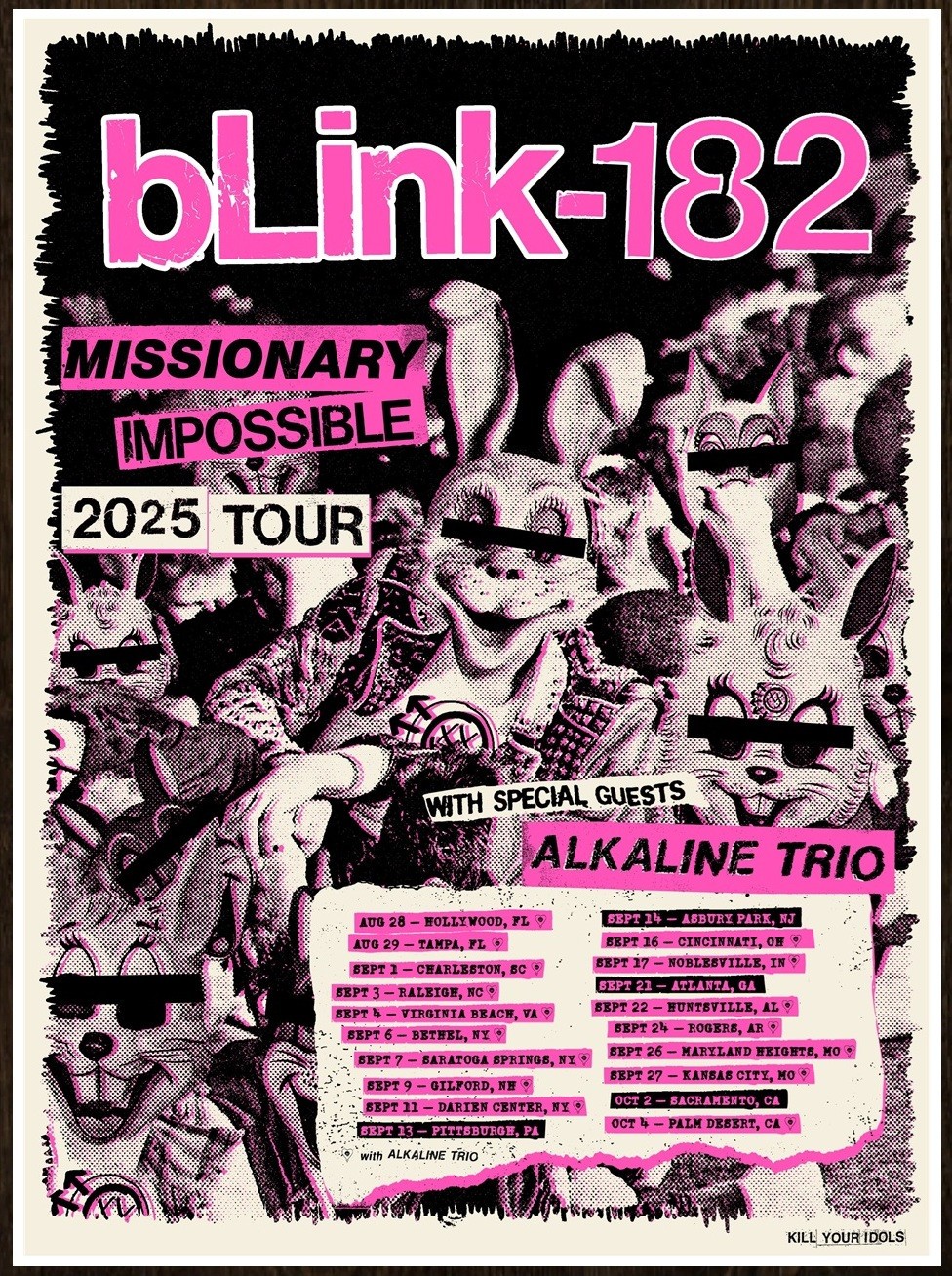 BLINK 182 | ALKALINE TRIO Missionary Impossible Tour 2025 Ltd Ed New RARE Poster
