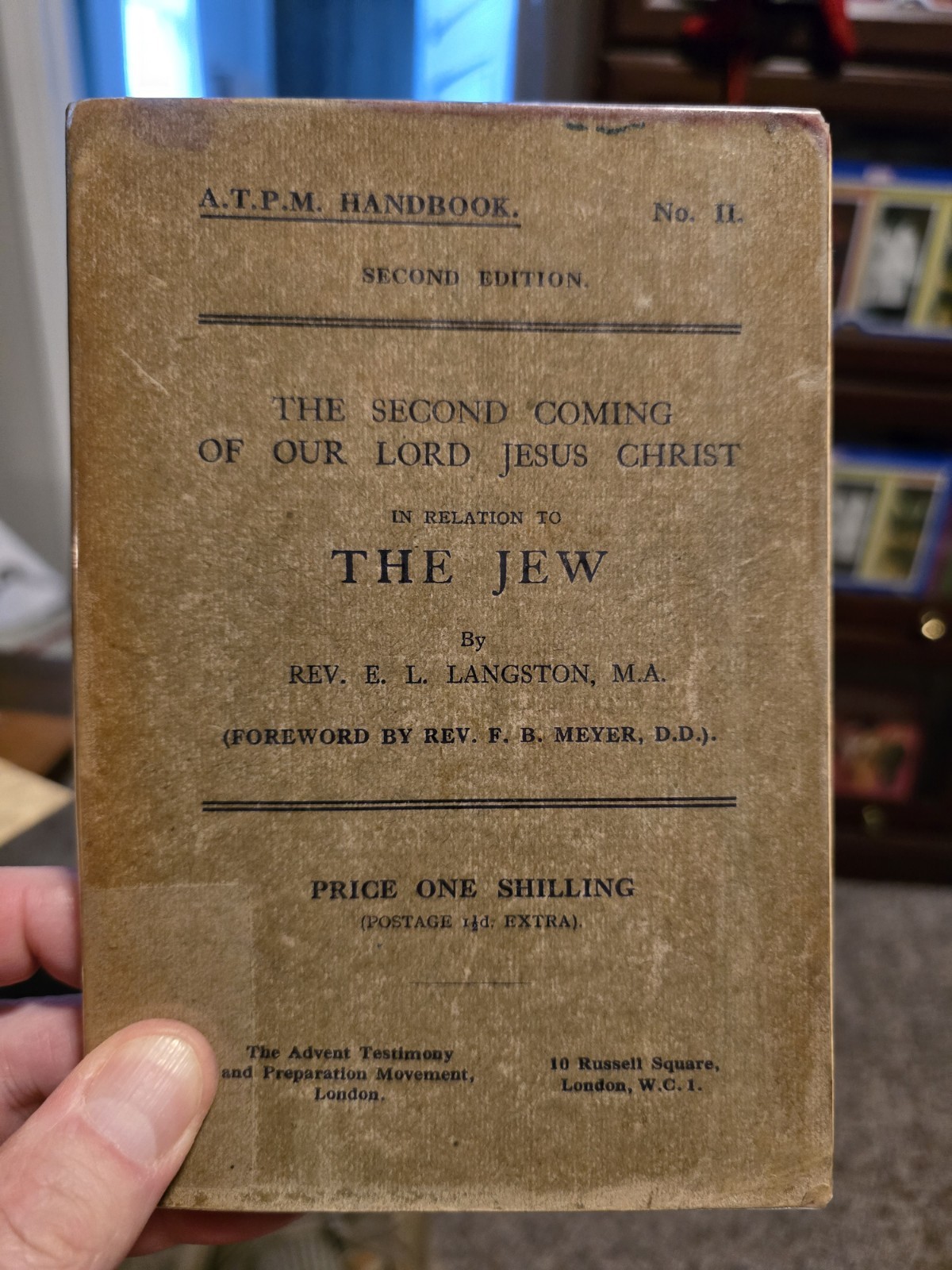 Rare 1926 E. L. Langston Second Coming Of Christ To Jew SIGNED F. B. Meyer Rare 1926 E. L. Langston Second Coming Of Christ To Jew SIGNED F. B. Meyer
