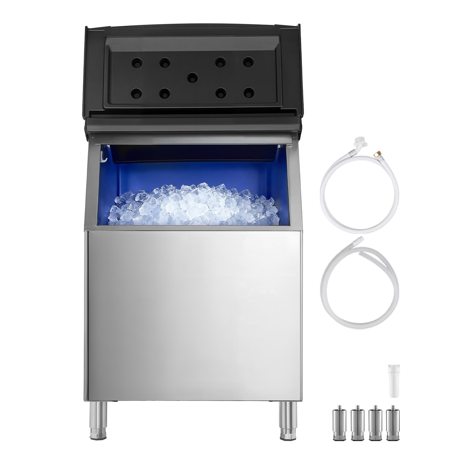 Uimoso Commercial Ice Maker Storage Bin 500lbs Capacity Stainless Steel Ice Bin