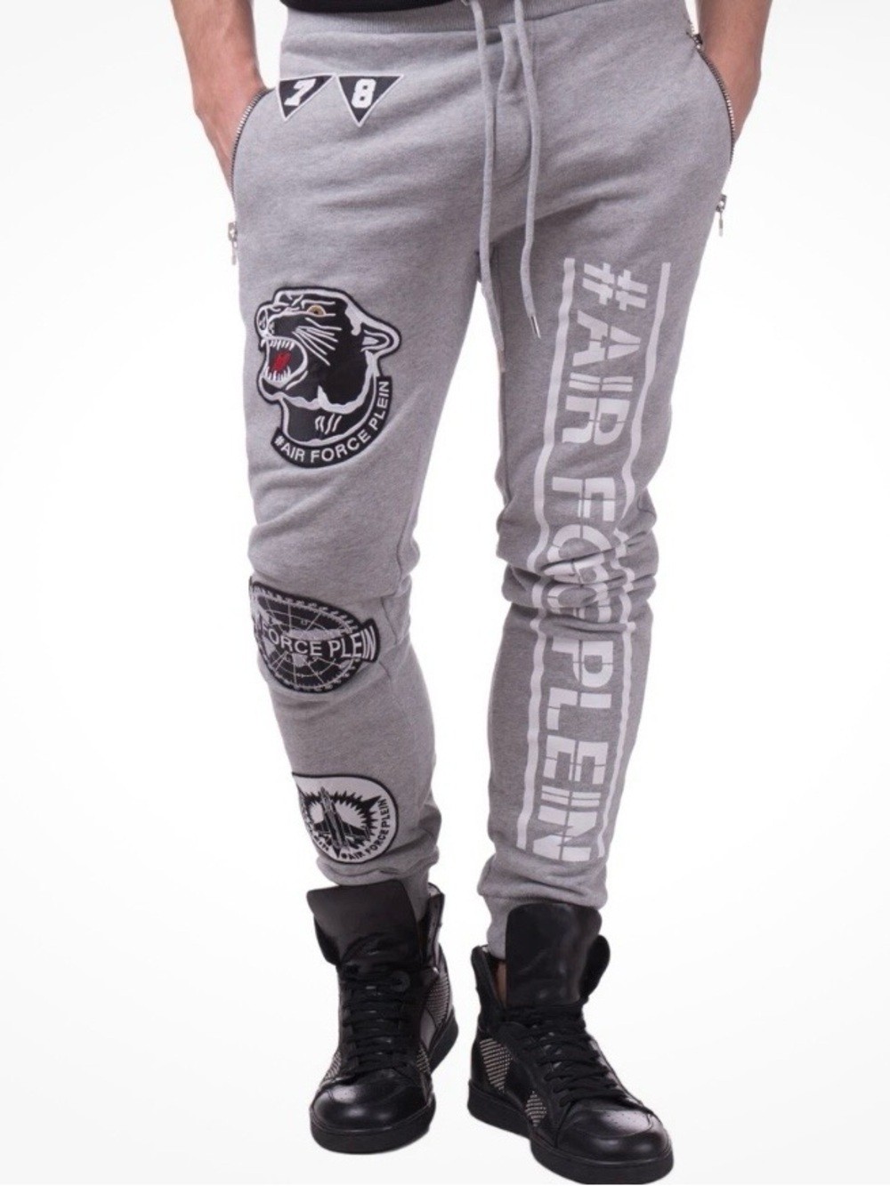 Philipp Plein Men\'s Sweatpants Gray Size S