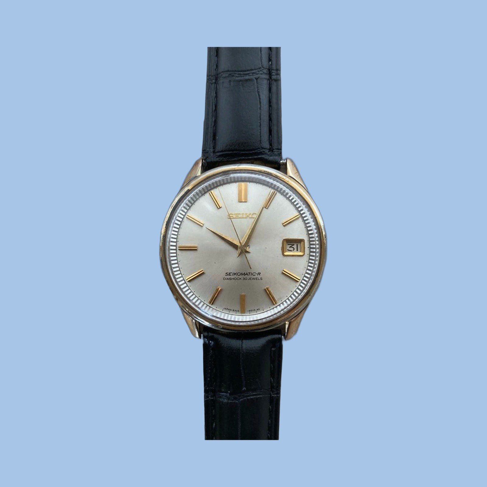 [Good] Seiko Matic R 30 Jewels DIASHOCK Gold Case 8305-9010 Made in April 1965