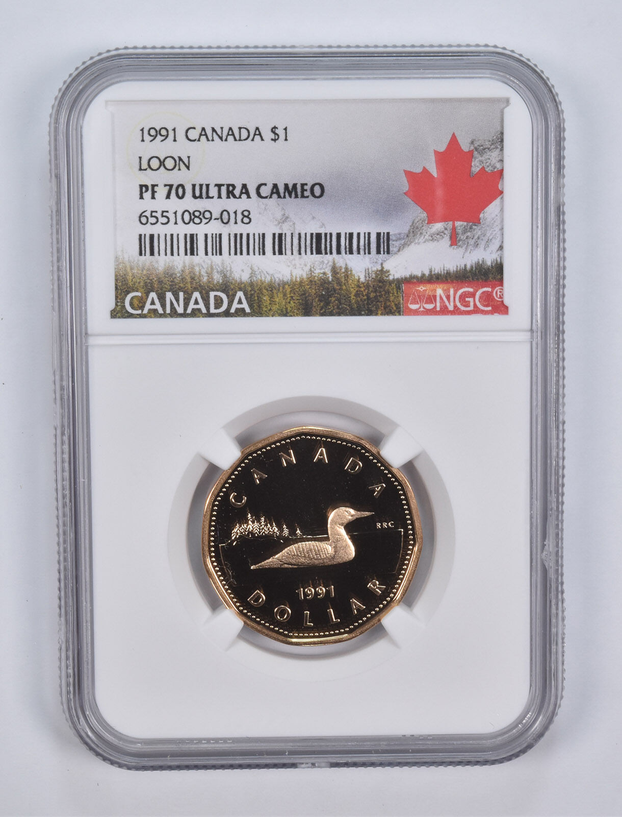 1991 Canadian $1 Dollar LOON PF70 UCAM NGC Canada Lbl 1991 Canadian $1 Dollar LOON PF70 UCAM NGC Canada Lbl