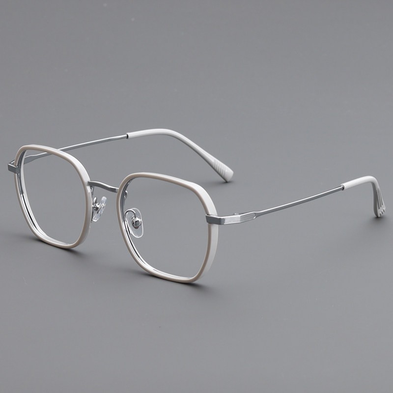 Fashion Two-tone Full Rim Square Gray White Frames Stylish TR90 Eyeglasses Fashion Two-tone Full Rim Square Gray White Frames Stylish TR90 Eyeglasses