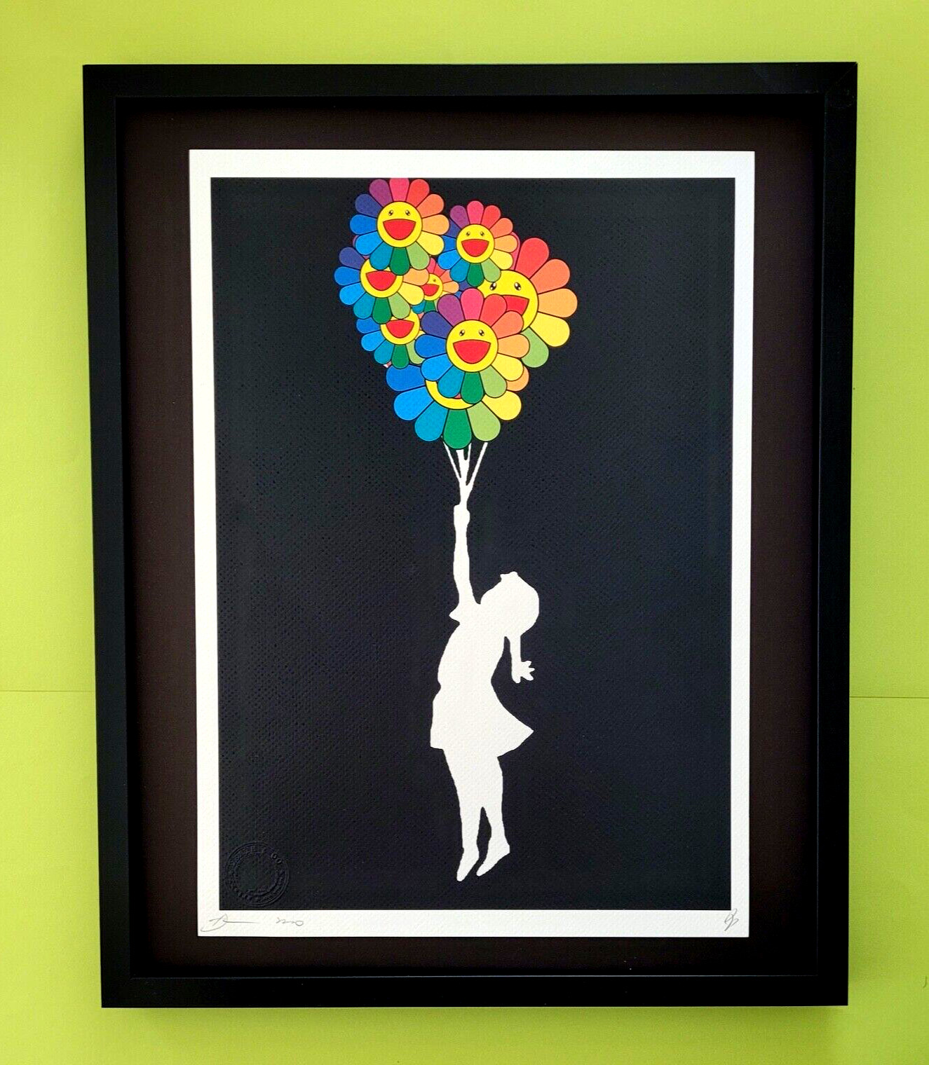 DEATH NYC Hand Signed LARGE Print Framed 16x20in COA BANKSY GIRL FL