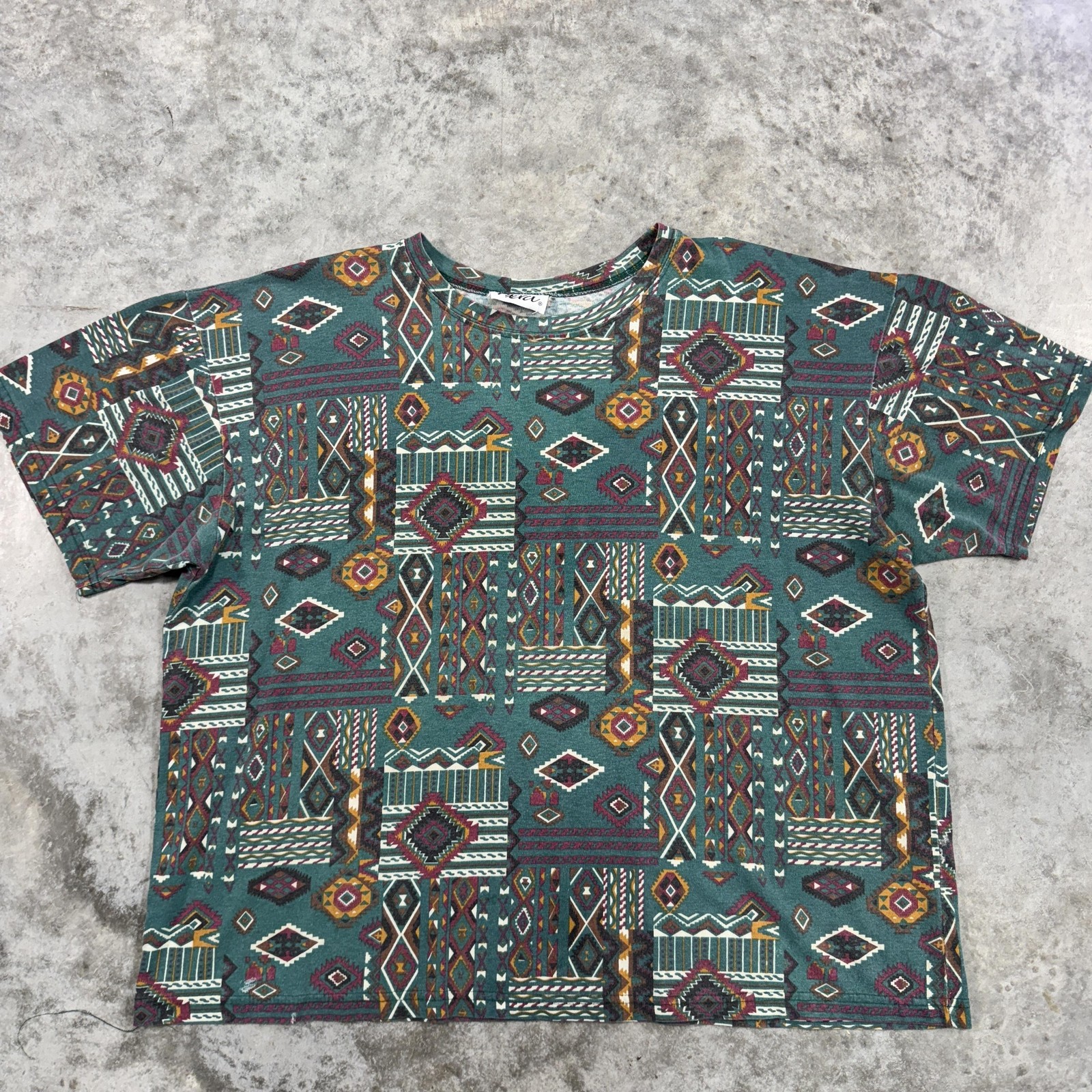 Vintage Merci Shirt Adult Large Aztec Geometric Southwestern Pattern 90s Boxy