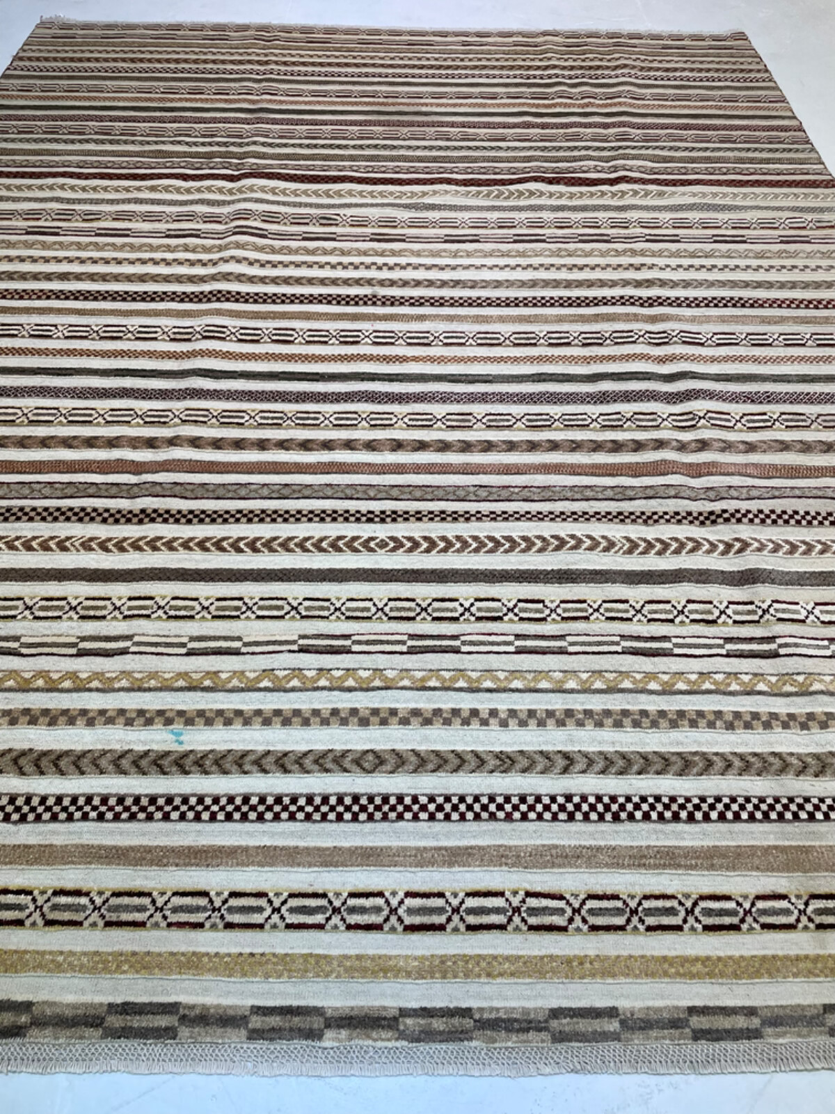 Oriental Hand-Knotted Wool Area Rug Turkish Oushak Ivory/Gray/Beige 7\'11\