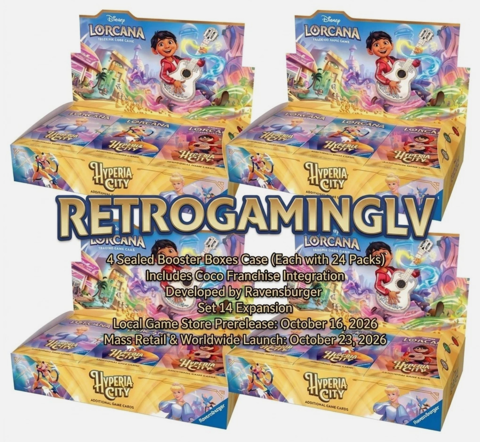 Disney Lorcana: Hyperia City Set 14 Booster Box Case (4boxes) USA PRESALE