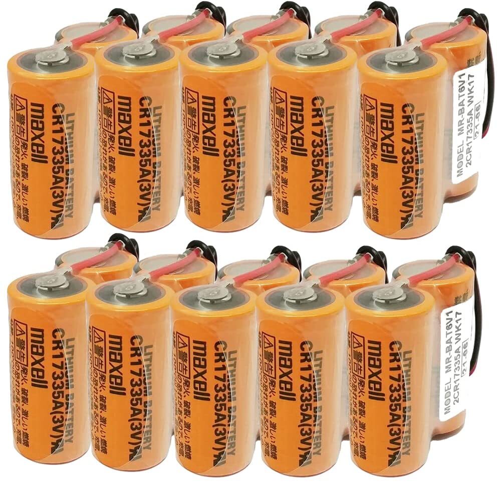 10Pcs for Mitsubishi MR-BAT6V1 2CR17335A WK17 6V 1650mAh Lithium Battery w/ Plug 10Pcs for Mitsubishi MR-BAT6V1 2CR17335A WK17 6V 1650mAh Lithium Battery w/ Plug