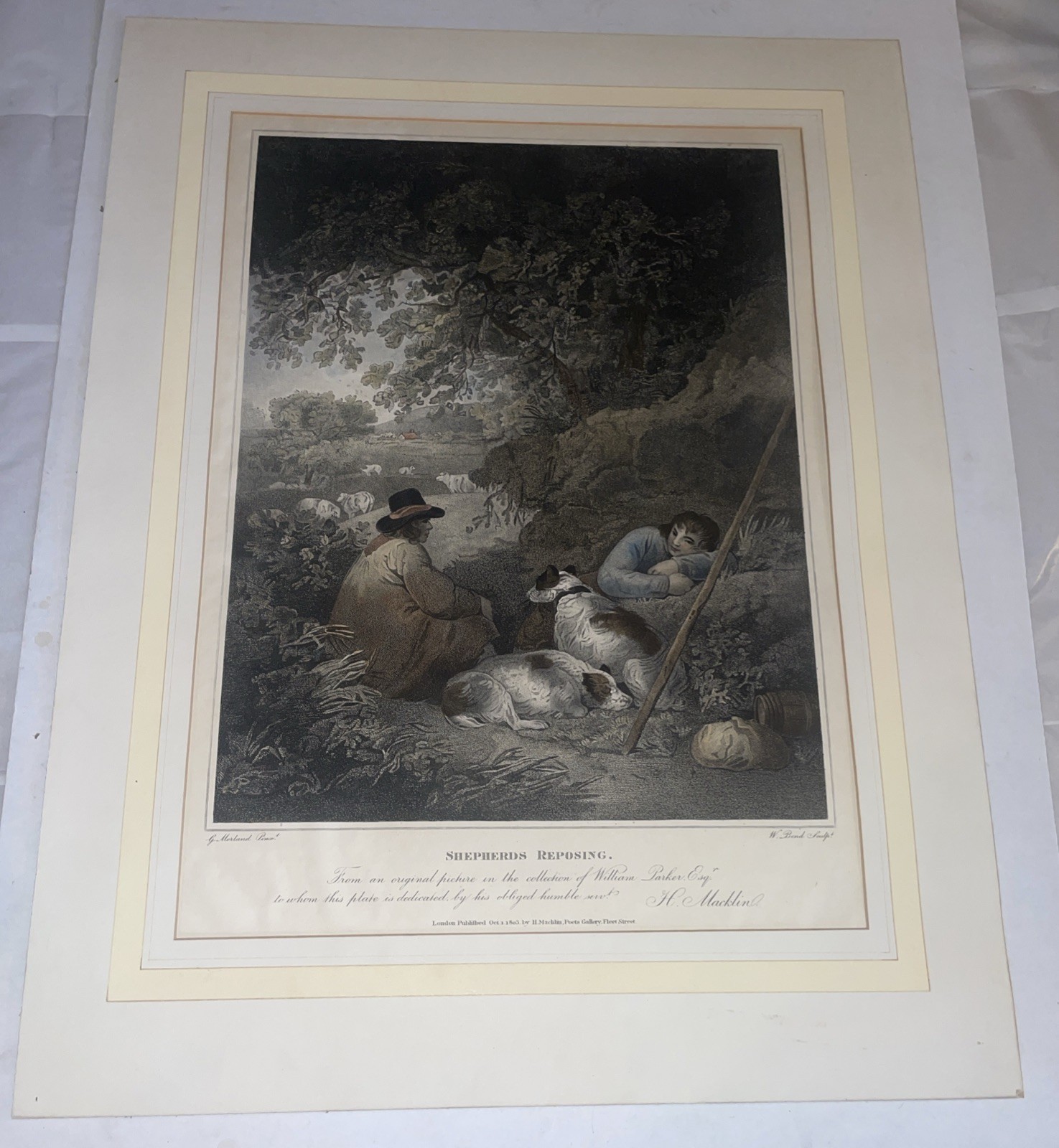 Antique Large Print 1803 “The Weary Sportsman\