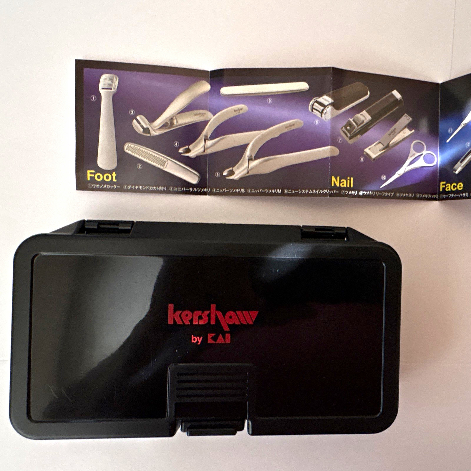 Kershaw by KAI PQ-0503 Toe Nail Clippers w/ Case Silver/Black made in Japan Kershaw by KAI PQ-0503 Toe Nail Clippers w/ Case Silver/Black made in Japan