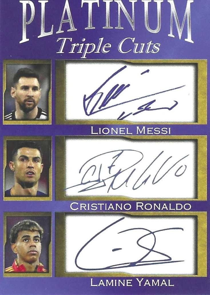 platinum triple cuts lionel messi cristiano ronaldo lamine yamal /1000 facsimile