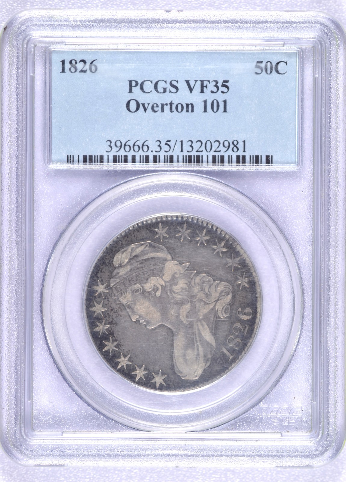 1826 CAPPED BUST HALF DOLLAR PCGS VF35 O-101 R2 PLEASING ORIGINAL