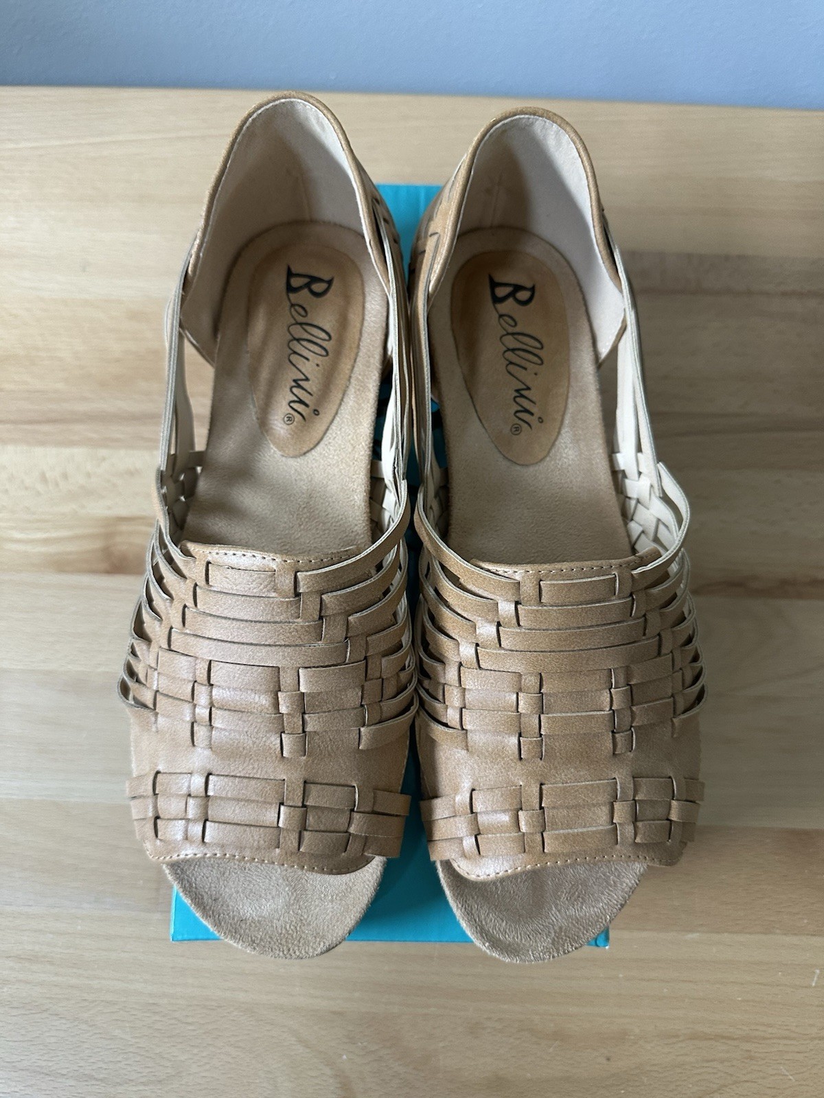 Bellini Women\'s Native Huarache Sandals Light Biege Tan Size 9 New